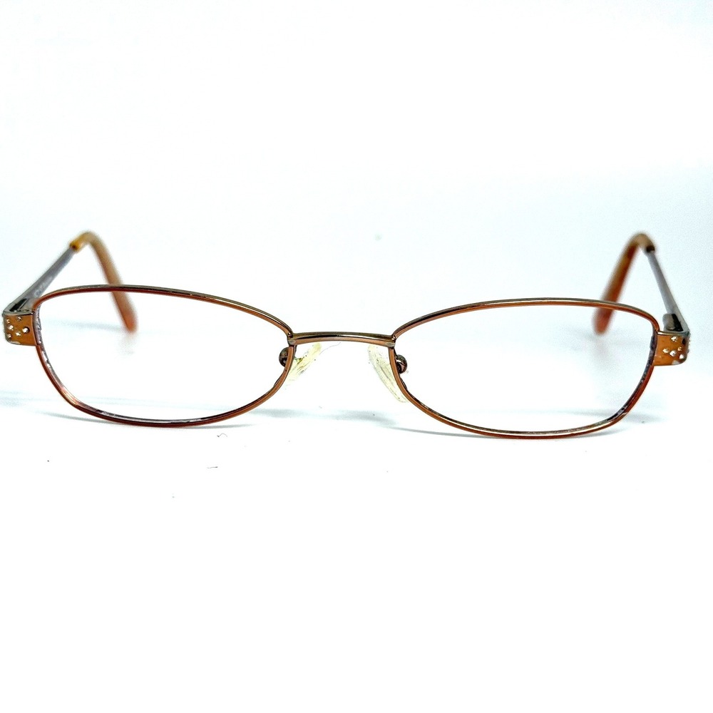 Elizabeth Arden EA 6006 2 Bronze Oval Eyeglass Frames Rhinestones 51-19-135
